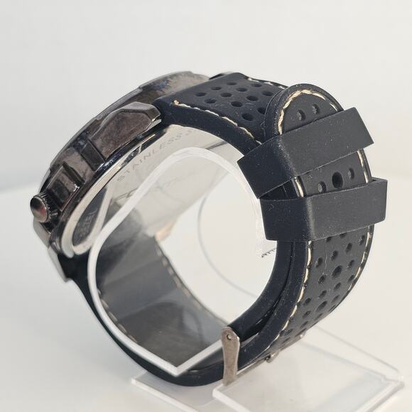 Formula Men's Black Analog Watch Tachymeter Bezel 50mm Case Rubber Band - Picture 6 of 13